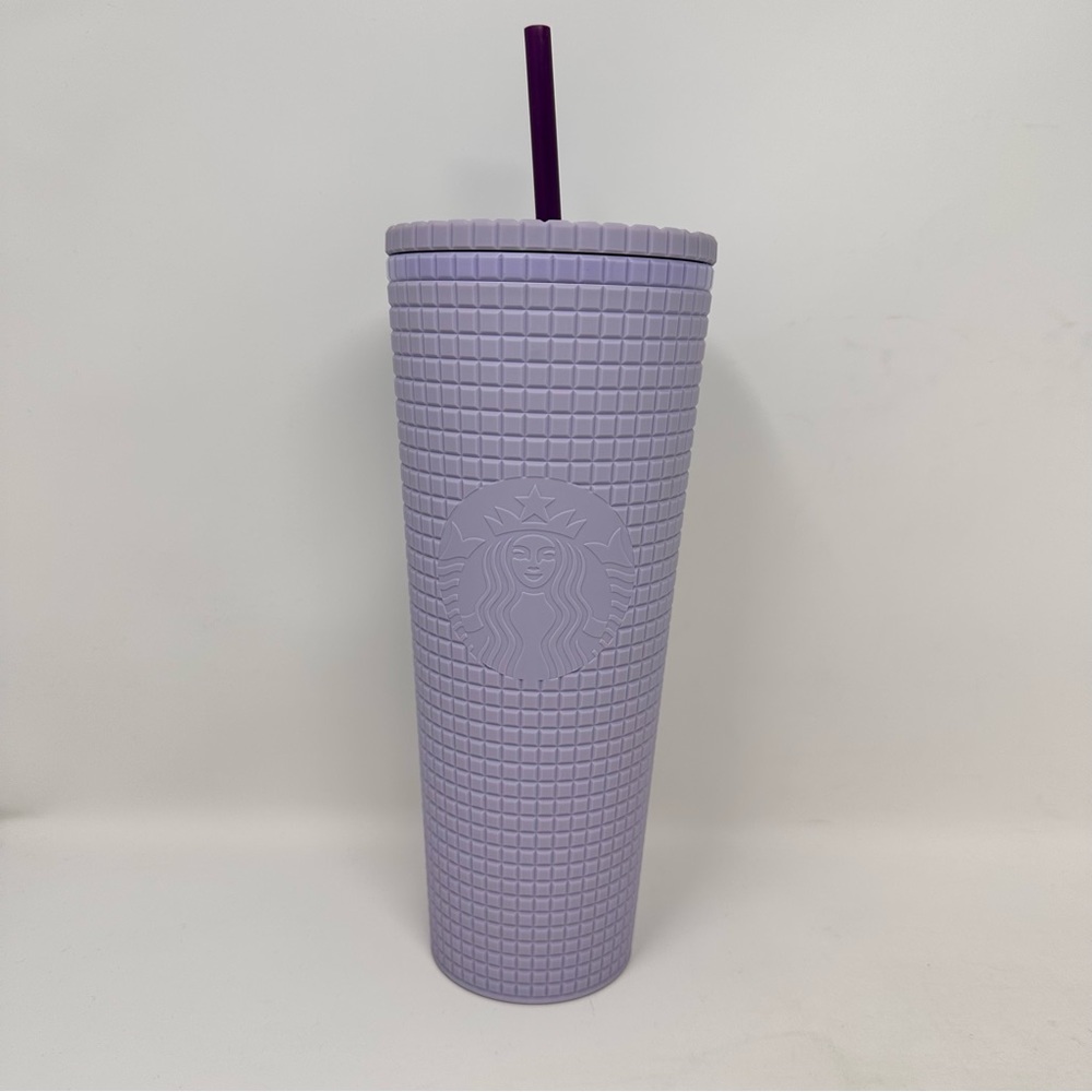 Starbucks Matte Grid Cup With Straw Purple Lilac